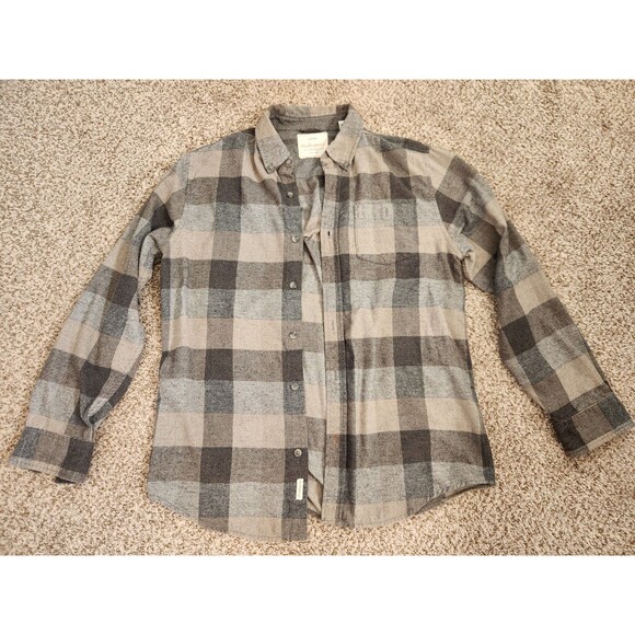 WEATHERPROOF VINTAGE 1948 Brown Plaid Flannel Shirt Mens Large - Picture 1 of 8